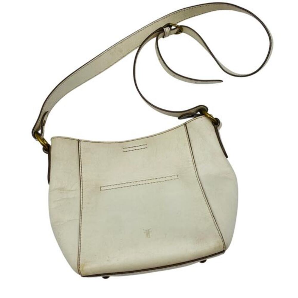Frye ivory‎ white leather crossbody bag